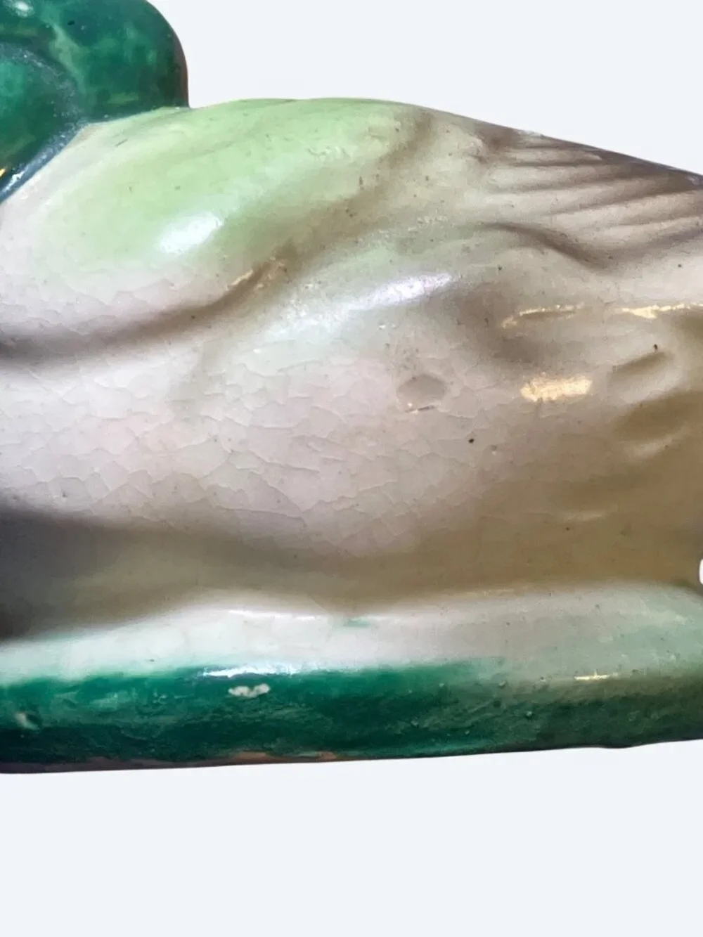 Vintage Ceramic Duck Salt Pepper Shakers Hand Painted Green Yellow Mallard Pair